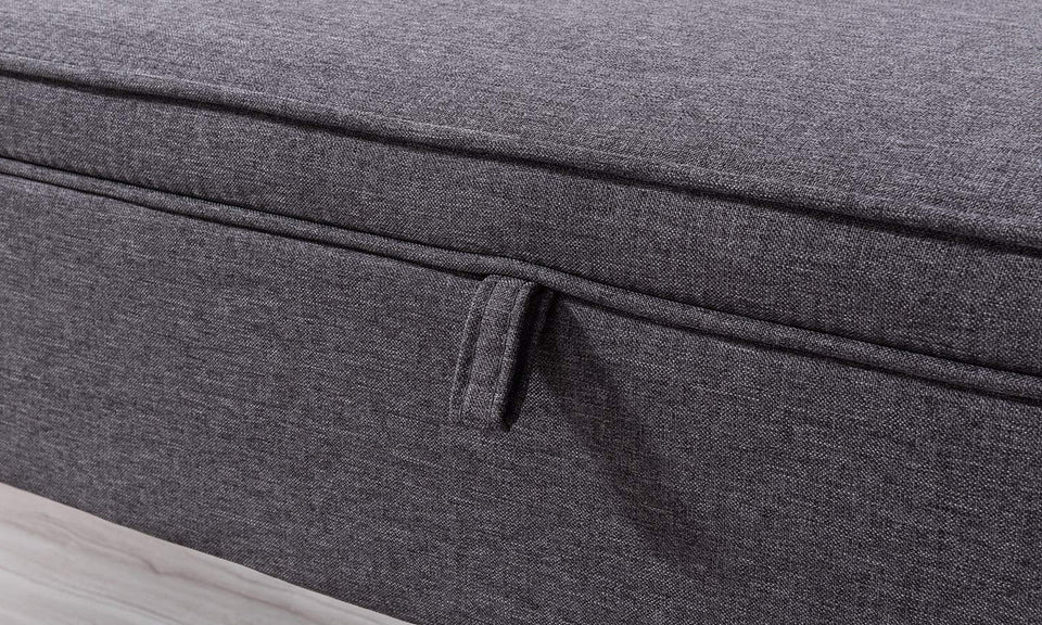 Rectangular Tufted Fabric Storage  Bench